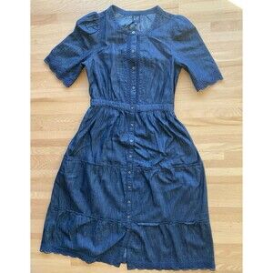 GAP Denim Blue Button-Down Maxi Dress